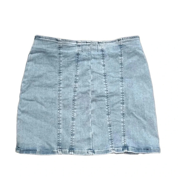 Free People Layla Zip Denim Mini Skirt in Starwash Blue Size 8 - Picture 5 of 9